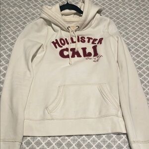 Hollister Women's Cream and Red Hoodie